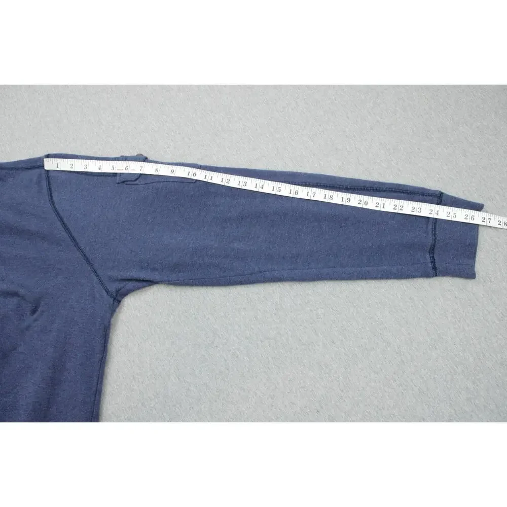 Banana Republic Sweater Men XL Blue 100% Cotton Long Sleeve 1/4 Button Mock Neck